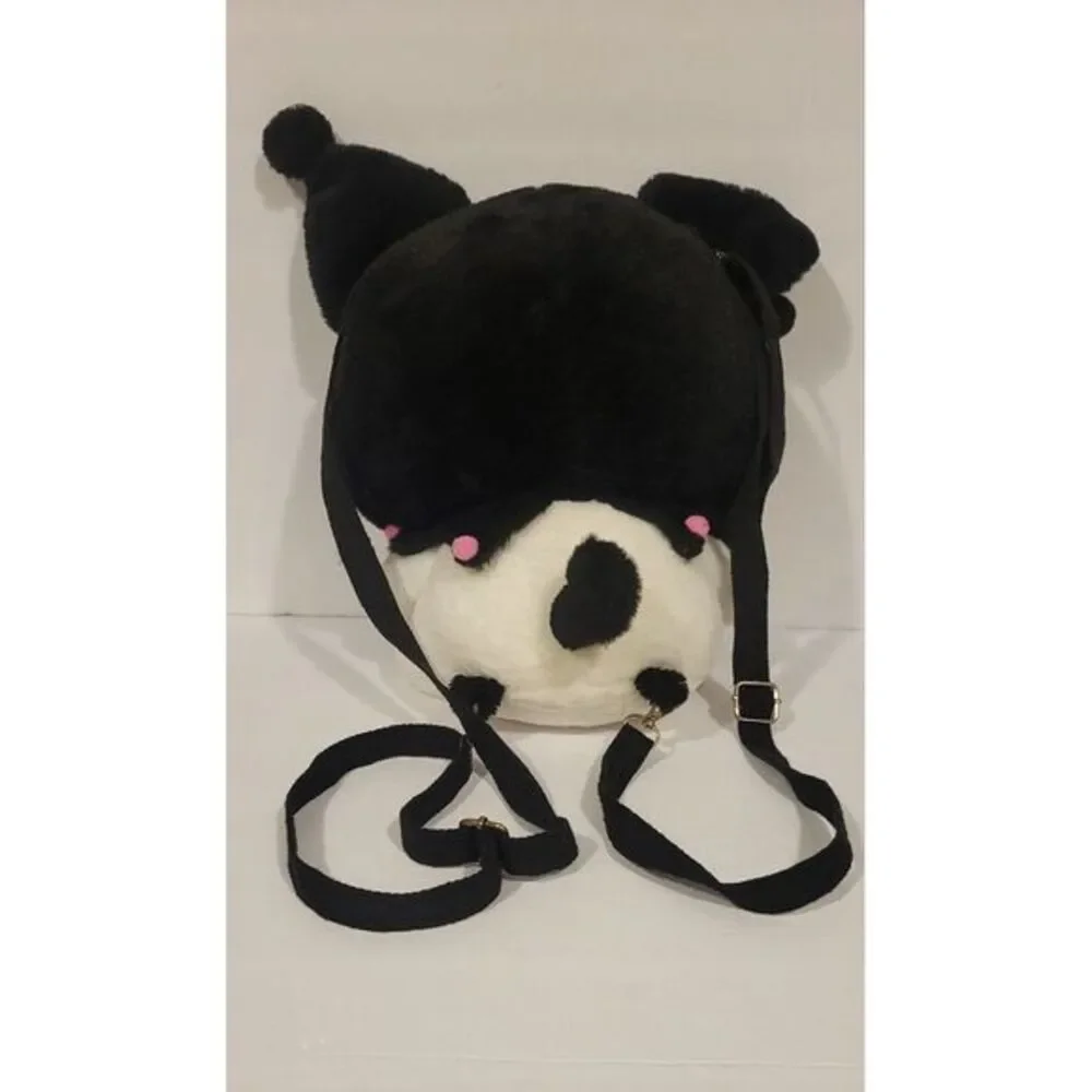 Kuromi‎ Soft Plush Stuffed Animal Adjustable Straps Backpack 11.5